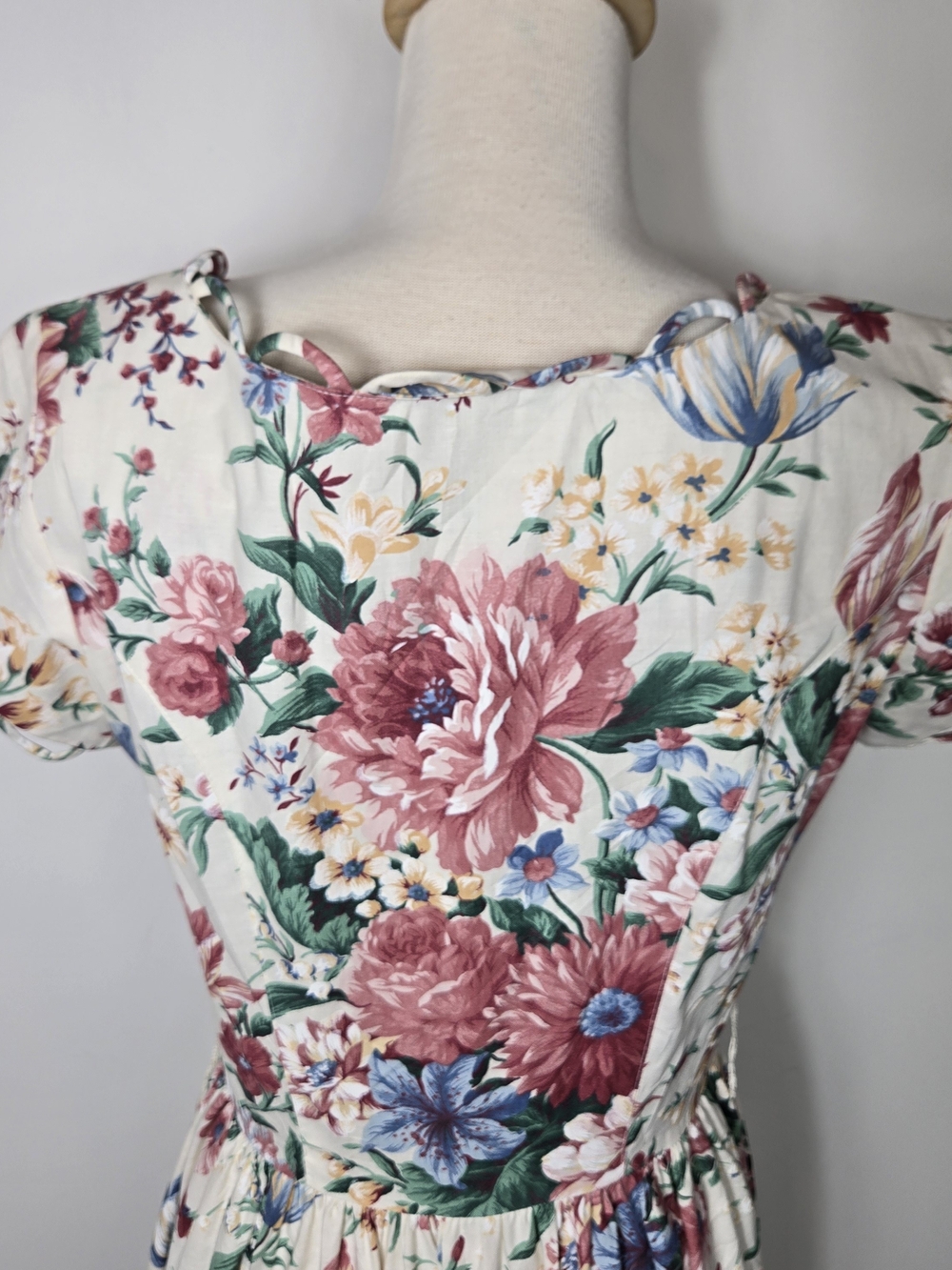 Vintage Clues Garden Floral Cottagecore Prairie Midi Dress Romantic Boho Size 8 - Picture 8 of 10